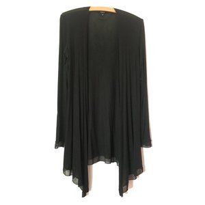 Flowy, Open Front, Black Knit Jacket